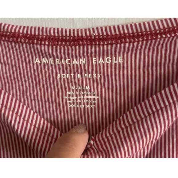 American Eagle Striped Button-Up Top Womens Size M - Picture 2 of 6